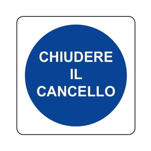 Etichetta obbligo chiudere il cancello115x115