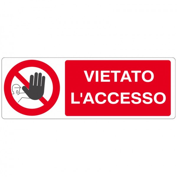 Etich. adesiva vietato l'accesso 350x125
