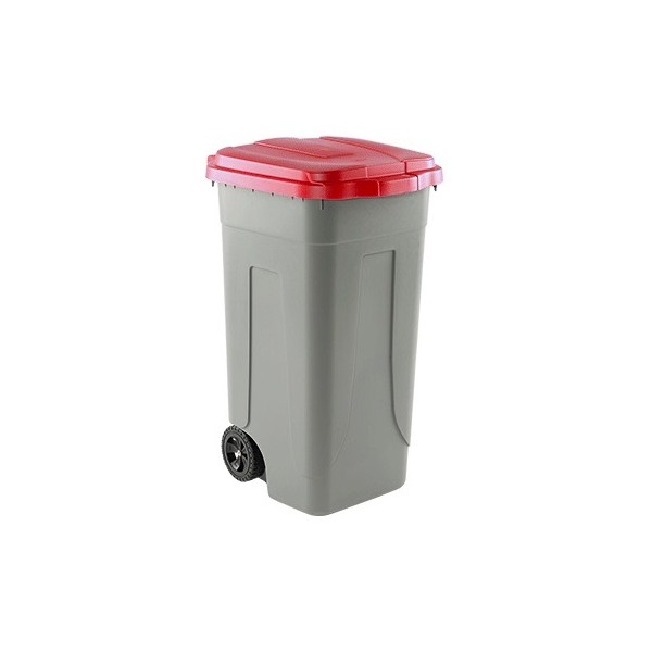 Bidone da 100 lt coperchio rosso