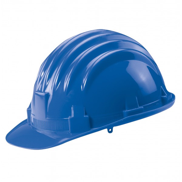 Elmetto semplice in politene blu