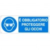 Cartello con obbligo di proteggere gli occhi