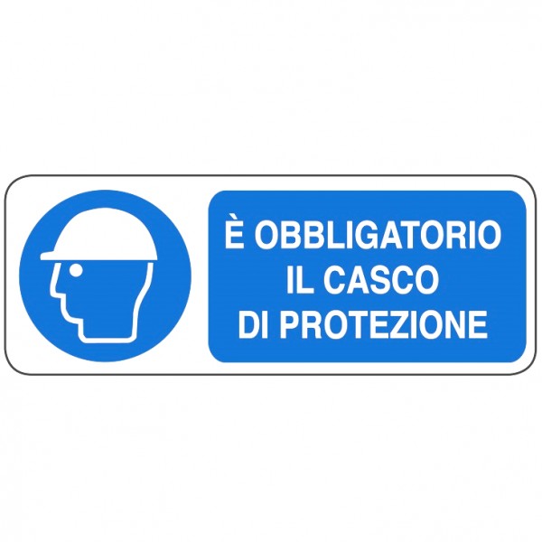 Cartello con obbligo di indossare il casco