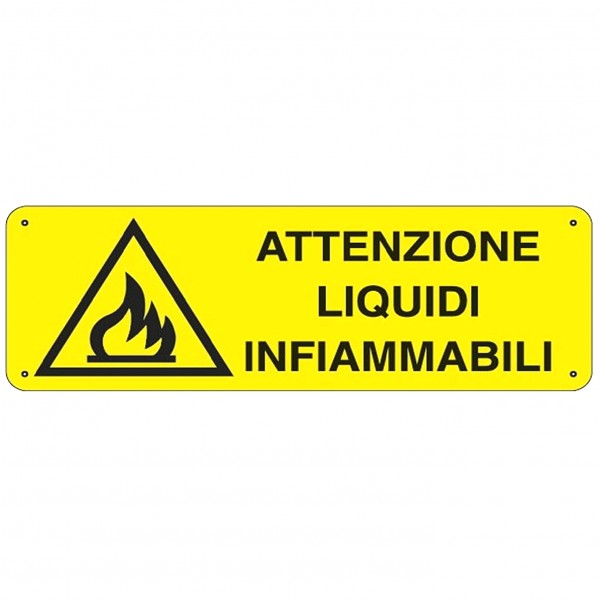 Cartello di pericolo liquidi infiammabili