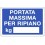 Cartello informativo portata massima per ripiano
