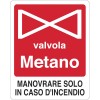 Cartello di segnalazione valvola di metano