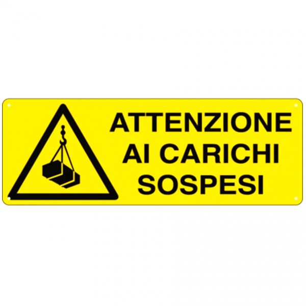Cartello di pericolo per carichi sospesi