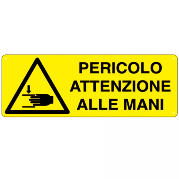 Cartello di pericolo attenzione alle mani