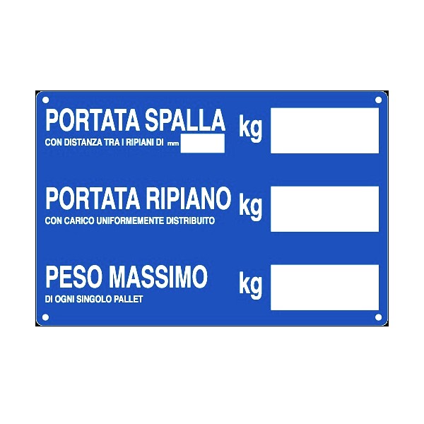 Cartello compilabile con portata spalla e ripiano