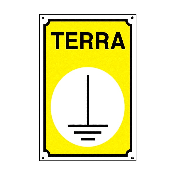Cartello di segnalazione terra con simbolo