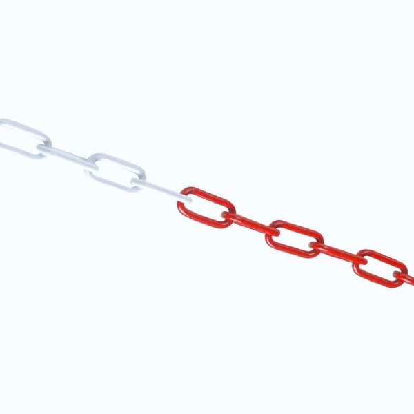 Catena in plastica bianco/rosso