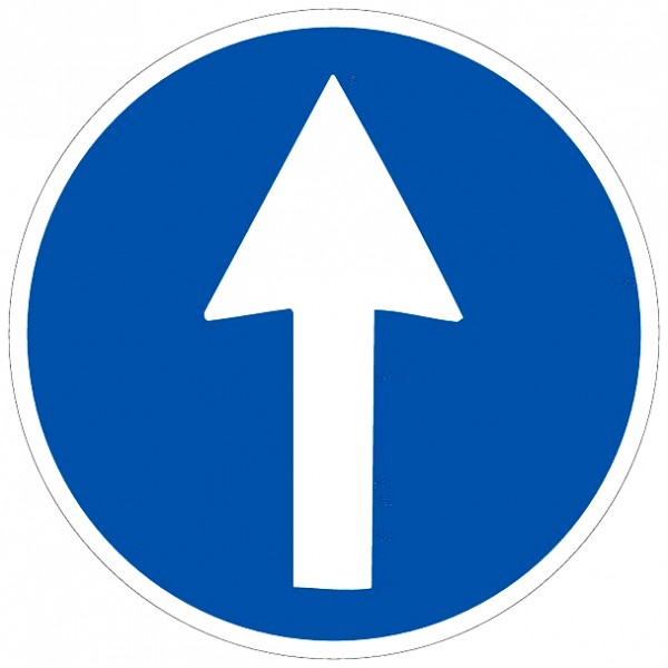 Cartello con direzione obbligatoria - orientabile