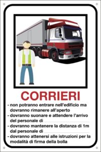 Coronavirus - cartello corrieri