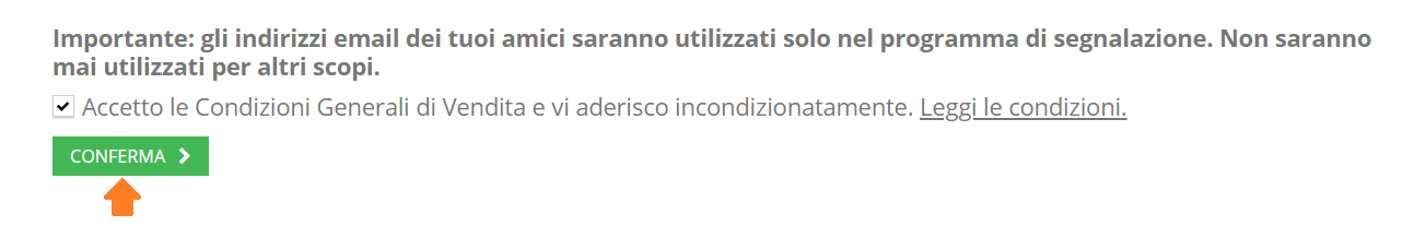 Accetta le condizioni di adesione