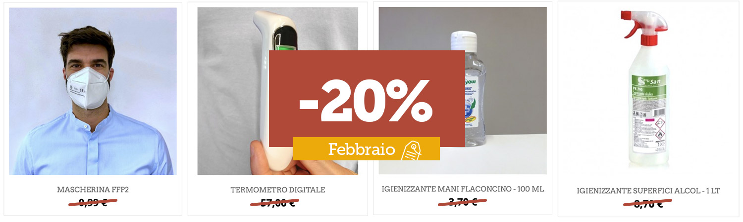 Febbraio: prodotti scontati al -20%