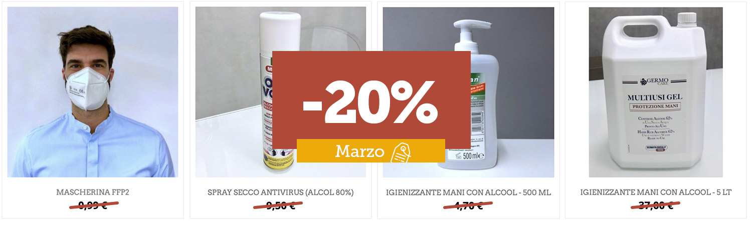 Offerte di marzo: prodotti Covid al -20%