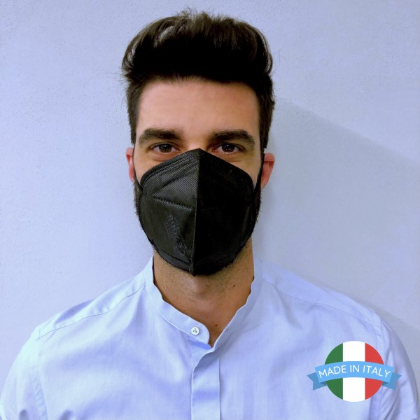 mascherina ffp2 made in italy nera