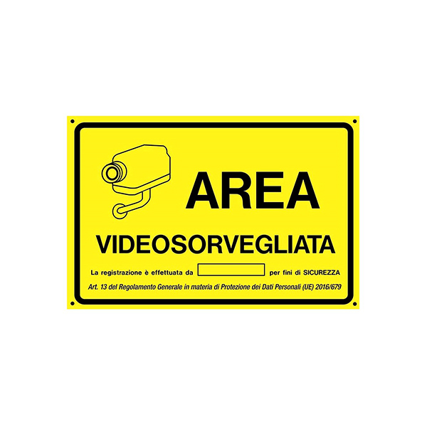 CARTELLO AREA VIDEOSORVEGLIATA BREVE